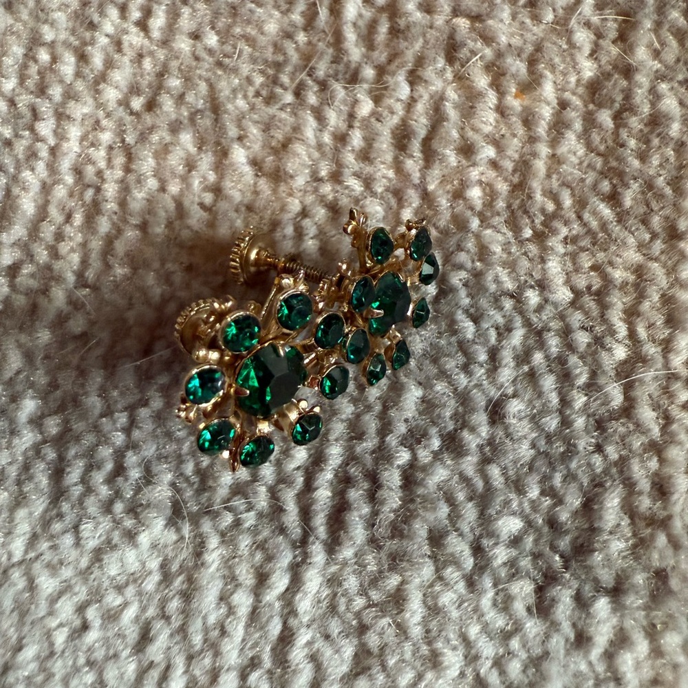 Sparkly Vintage Earrings and  Dachshund Brooch - Picture 6 of 10